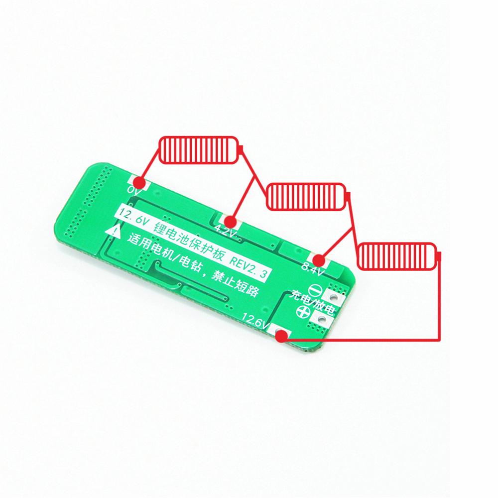 10Pcs 3S 20A 18650 Li-ion Lithium Battery Charger PCB BMS Protection Board For Drill Motor 12.6V Lipo Cell Module 64x20x3.4MM