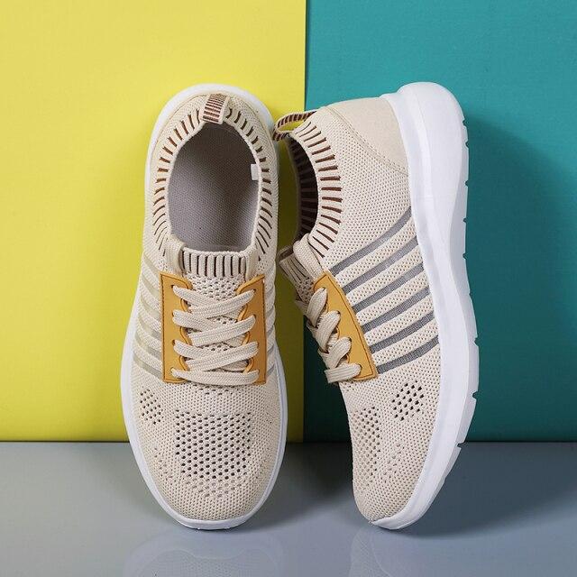 Sports Shoes Women 'S Flying Woven Hollow Mesh Breathable Women 'S Shoes Casual Light Soft Bottom Fitness Running Shoes