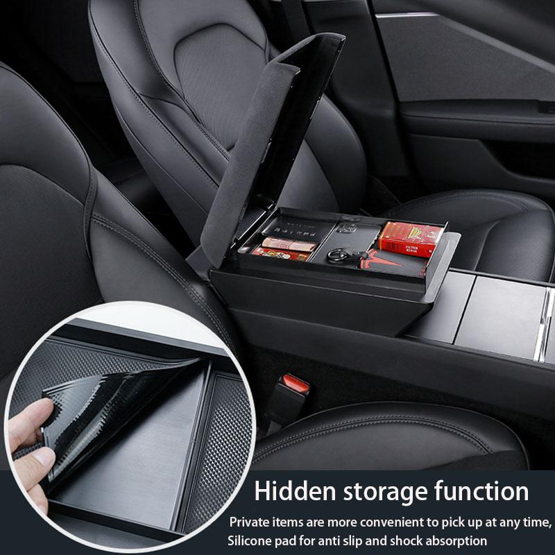 For Tesla Model Y Juniper 2026 Accessories Armrest Protector Box Cover Black Soft Suede Center Console Panel Pad Model 3/Y 2021