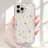 Moon Stars Print Clear Phone Case For lPhone 17 16 15 14 13 12 11 Pro Max XR X XS 7 8 15 Plus SE2Shockproof Silicone Cover Case