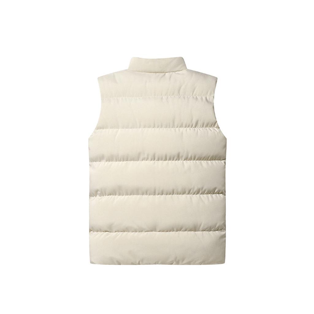 Men's Solid-color Casual Vest, Men's And Women's Zipper Stand-up Collar Thickened Warm Vest Jacket