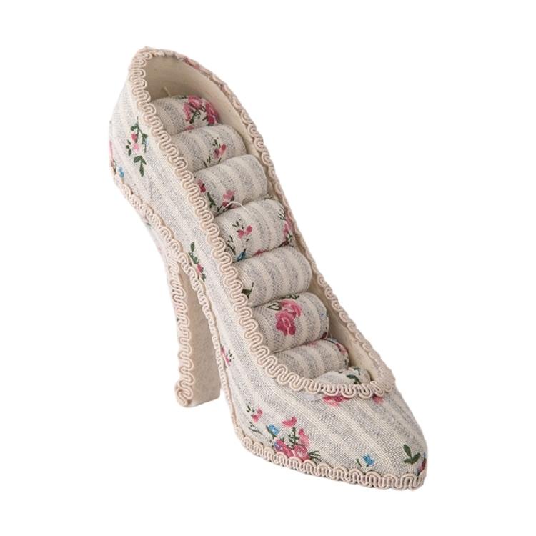 Dekorativer High Heel Schmuckhalter mit weichem Flanellfutter zur Aufbewahrung von Ringen und Ohrringen Ausstellungsständer