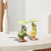 Figurine Craft Animal Ornament Waterproof Desktop Umbrellas Duck Statue Decorative Sculpture for