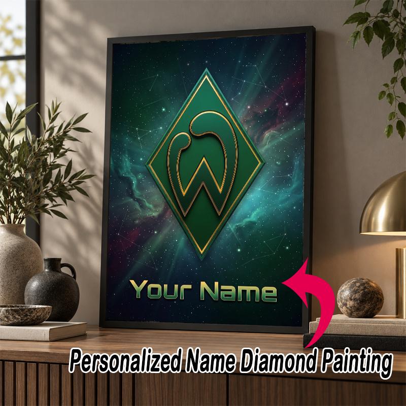 Custom Name Werder Bremen FC 5D Diamond Painting Personalized Full Drill Diamond Art Kit Gift
