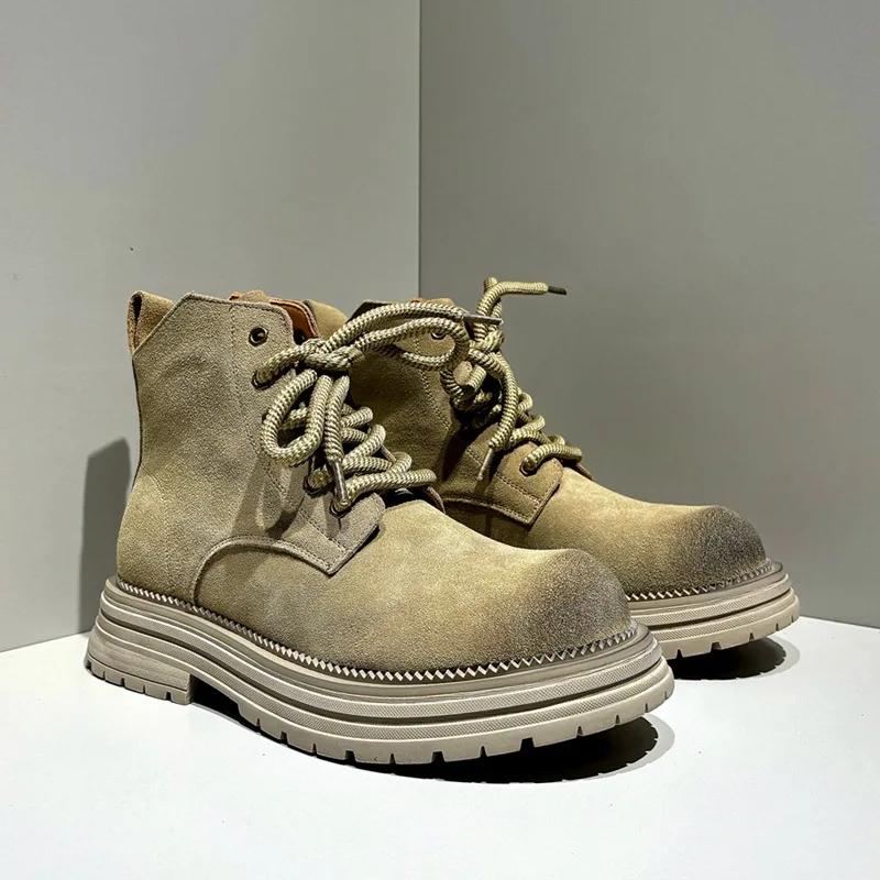 Fashion Spring Autumn New Luxury Men's Sneakers Casual Trendy workwear Lace up Big Head Leather Shoes High Quality Zapatos Para Hombres