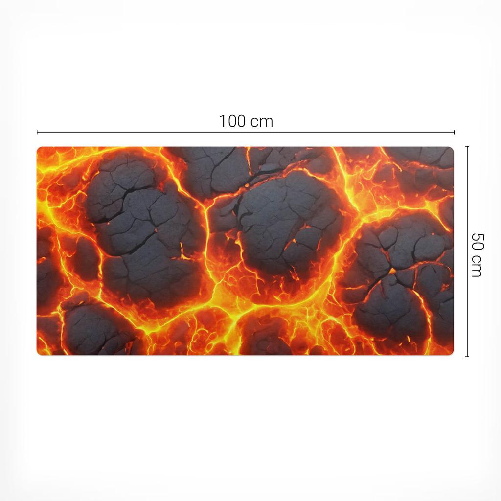 Desk Mat For Graphic Designers And Designers Lava Cracks 100X50 Cm
