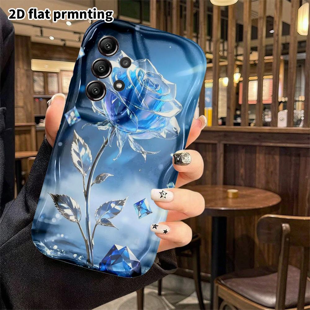 Phone Case: 2D Flat Samsung Galaxy A34 A35 M05 M06 S20 S22 S21 FE Plus 5G Protective Case, Glass Rose, Christmas and Halloween Gift