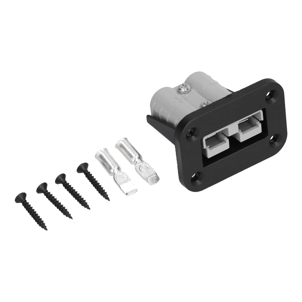 Black ABS Battery Charging Plug Connector Flush Mount 50 Amp Plug Mounting Kit Connector for