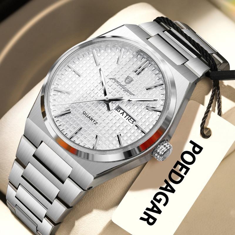 Top Brand New Style Simple Men's Watch Waterproof Double Calendar Quartz Fashionable Luxury Luminous Wristwatch