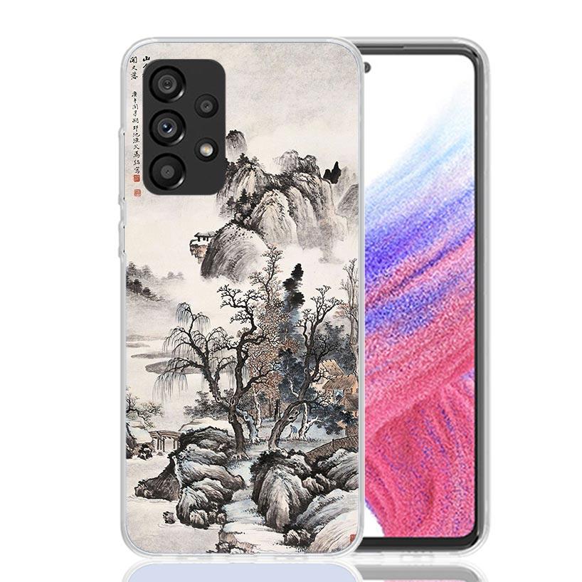 Chinese Style ink Painting Art Phone Case For Samsung Galaxy A52 A32 A22 A12 A02S A50S A30S A51 A31 AA71 Note 20 Ultra 10 S10 Pl