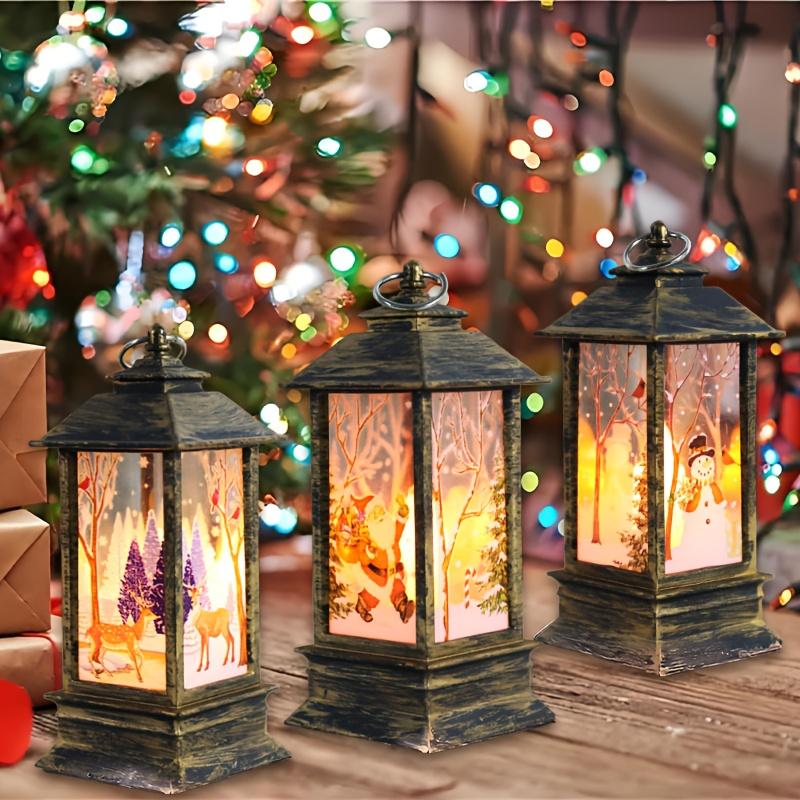 

3 шт./набір Різдвяна святкова прикраса для дому, Вінтажні різдвяні світлодіодні декоративні вогні, Різдвяна ялинка підвісні прикраси вогні подарунок бронзовий