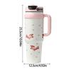 Double Walled Insulated Travel Mugs Oversized Sip Tube Spill Resistant Cap Wide Mouths Design Easy Cleaning