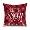 Linen New Christmas Pillow Cover Twill Red and Black Grid Series Pillow Cover Holiday Decoration Home Cushion Cover