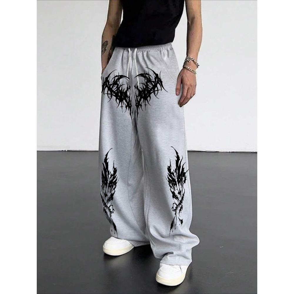 Fashion Cool Dark Striped Gothic Style Loose Straight Pants Outdoor Men's and Women's Sports Street Pants