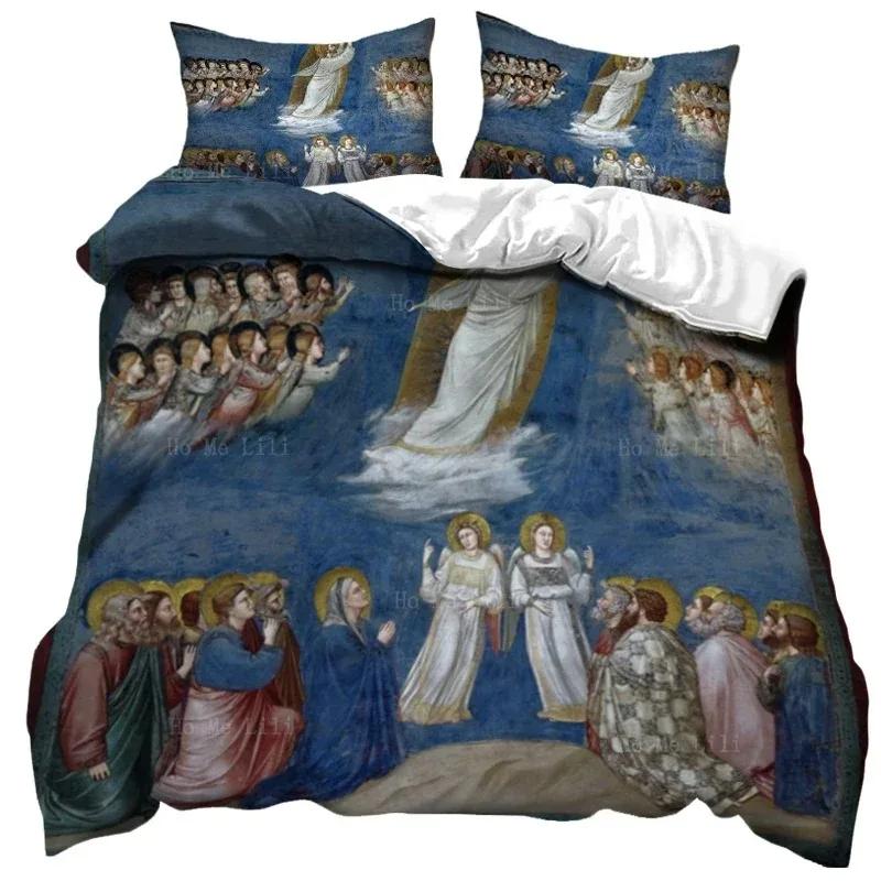 3D Jesus Duvet Cover Christian Sacred Jesus Bedding Set God Bless You Soft Quilt Cover Set KingQueen Size for Adults Women Men