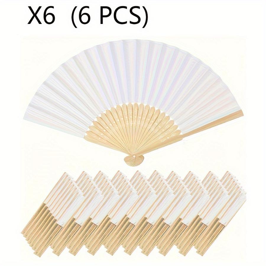 Vintage Style Paper Paddle Fans  - Elegant Foldable Handheld Fan for Wedding & Party Decor - Chic Cooling Accessory