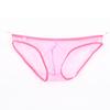 Men Sexy See-Through Mesh Solid Color T-Back Thong Briefs Low Rise Underwear