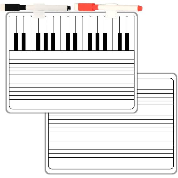 9"X12" Lapboard Double Sided Musical Notes whiteboard for Kids Students, Dry Erase Music Staff White Boards, Musicians and Home with Two Markers