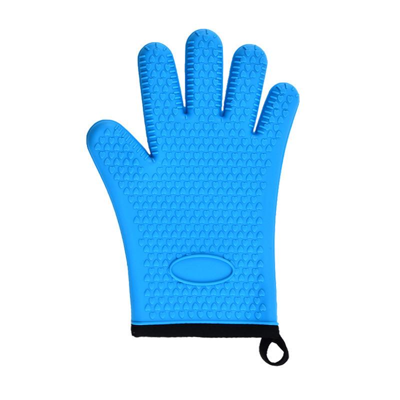 Cross-Border Thickened Silicone Heat-Resistant Gloves for Kitchen and Baking