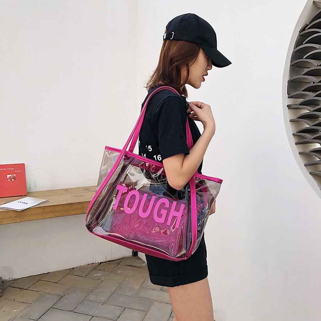 Women Ladies Transparent Crossbody Messenger Handbag Beach Bags