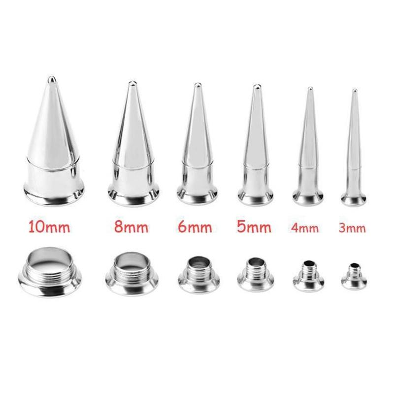 6Pcs Stainless Steel Ear Gauge Stretching Kit Plug Taper Insertion Pin for Ear Tongue Stretcher Piercing Stretching Tool
