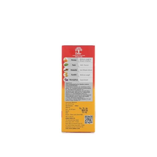 Dabur Honitus Cough Syrup - 100ml | Fast Relief from just 15 mins | Non-drowsy Formula