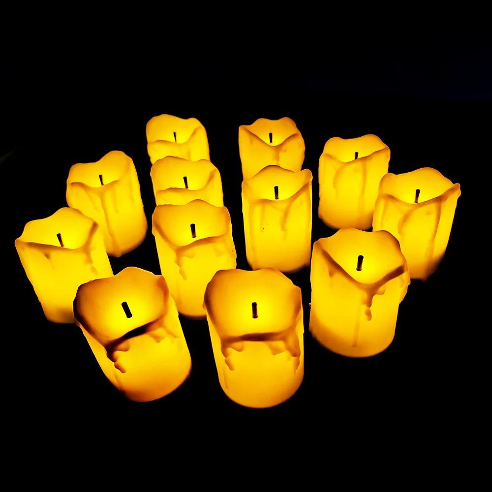 LED Candle Button Battery Lamp Flameless Flashing Tea Light Simulation Home Wedding Birthday Party Festival Decoration Candles