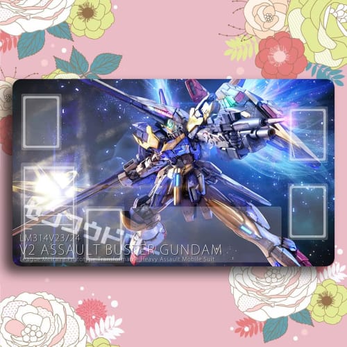 Senkou Draw Card Game Play Mat, Mobile Suit V Gundam V2 Assault Gundam, Anime Merchandise, Universal TCG Play Mat with Storage Case, Card Frame (60cm