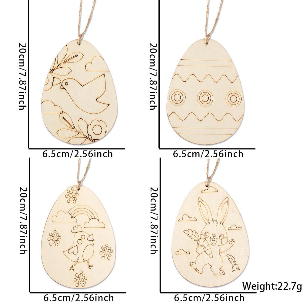 Bunte Holz-Osterei-Hase-Hängeornamente für festliche Heimdekoration