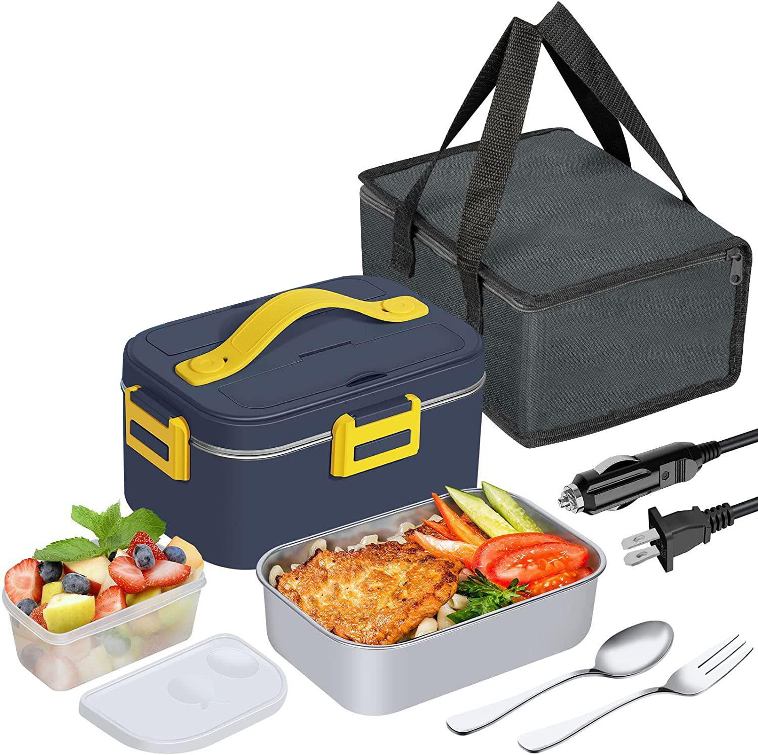 Портативный ланч-бокс с подогревом 18 л большой вместимости из нержавеющей стали 304 электрический бенто-бокс для дома офиса автомобиля 12 В220 В110 В EU синий 17259₽