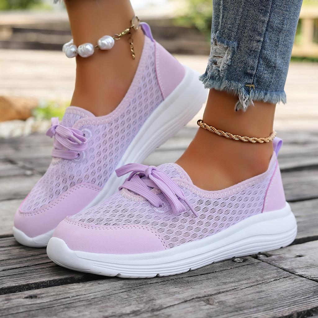 Plus Size Shoes for Women 36-43 Autumn Fashion Lace Up Mesh Breathable Comfortable Platform Non-slip Sneakers Women Shoes