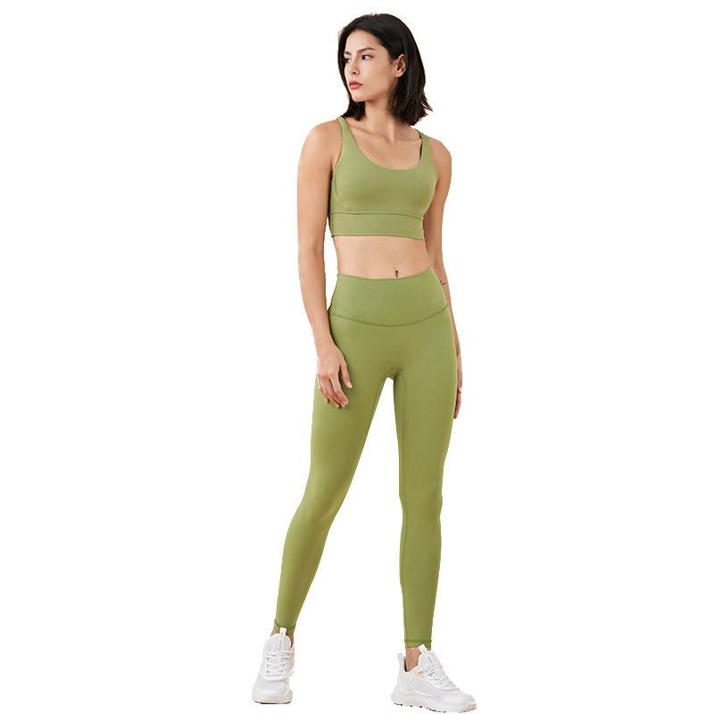 Autumn and winter nude fleece no embarrassment high waist anti-crimping yoga pants women's hip lift thickened thin velvet sports fitness pants