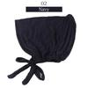 Solid Color Elastic Tie-Back Modal Undercap Hijab Scarf Adjustable Kufi Cap