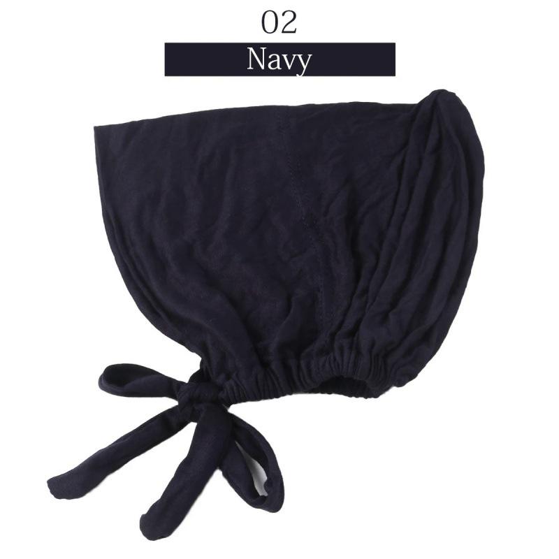 Solid Color Elastic Tie-Back Modal Undercap Hijab Scarf Adjustable Kufi Cap