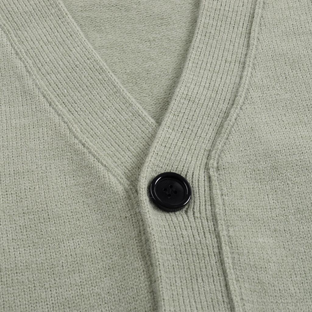 AMI 2025 Classic Couple's Embroidered White Heart Cardigan Wool Sweater