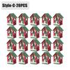 20PCS Christmas Decorations Creative DIY Assembled Cabin Painted Luminous House Christmas Tree Hanging Christmas Hut Ornaments
