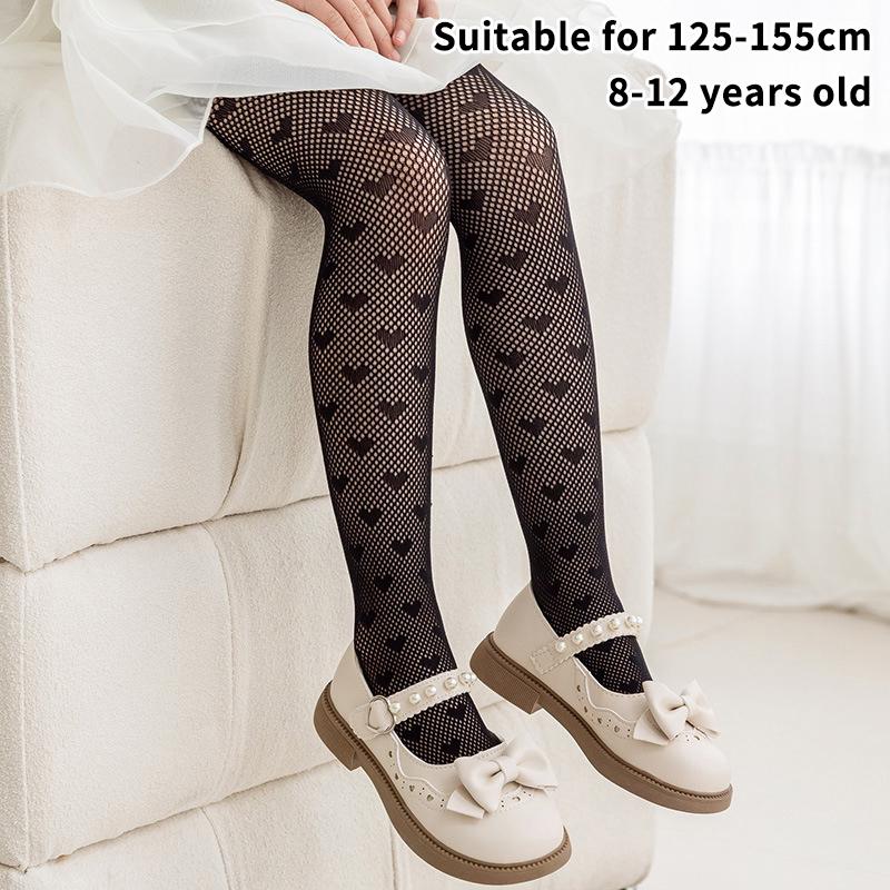 Summer Fashion Girls Tights Nylon Breathable Mesh White Black Children Princess Pantyhose Elasticity Leggings For 3-12Y