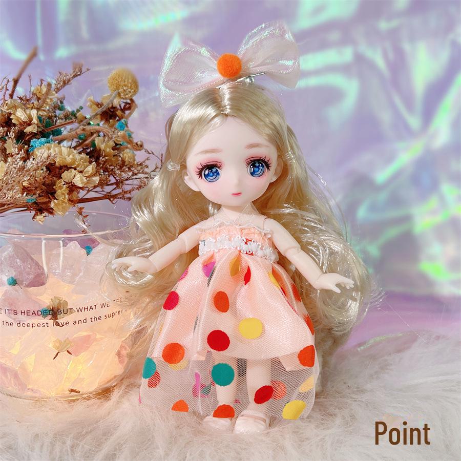 16cm Starry Eyes Barbie Doll - Cute Princess Dress-Up Toy for Girls