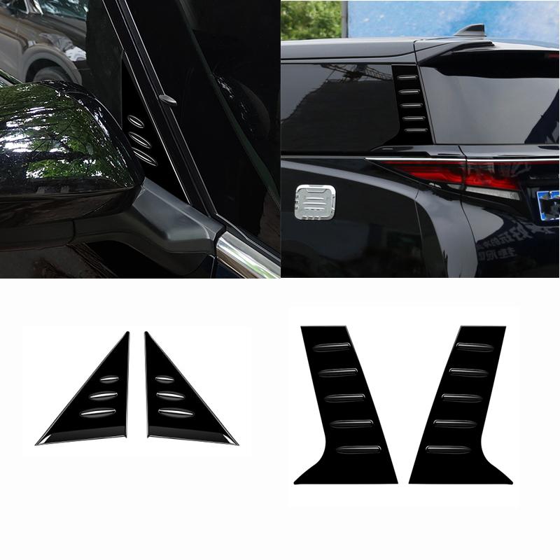 For Toyota Alphard Vellfire 40 Series  2024 ABS Carbon Car Exterior Accessories A D Pillar Trim Rear Window Quarter Cover