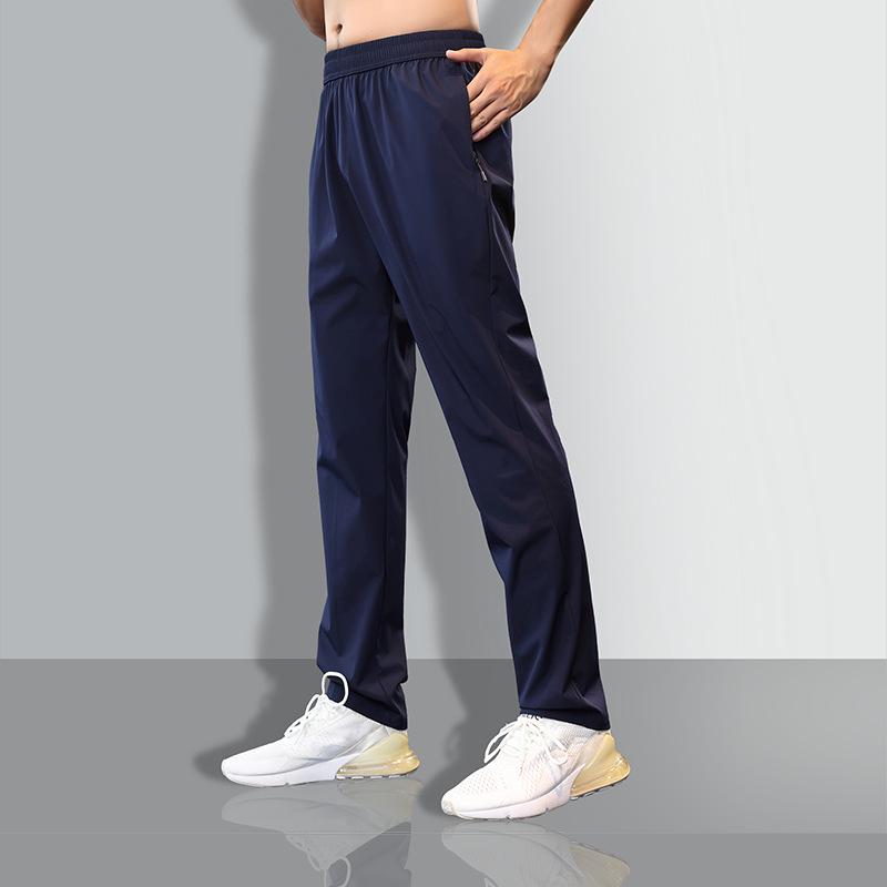 

Мужские спортивные брюки из ледяного шелка для весны/лета, быстросохнущие: Легкий, Эластичный, Прямой крой, Фитнес-тренд XL королевский синий