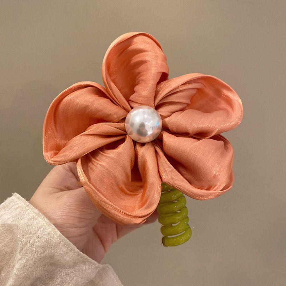 

Эластичная повязка на голову в виде телефонного шнура, резинка для волос с прямой косой, креативная веревка для волос в виде телефонного провода, свадебная оранжевый