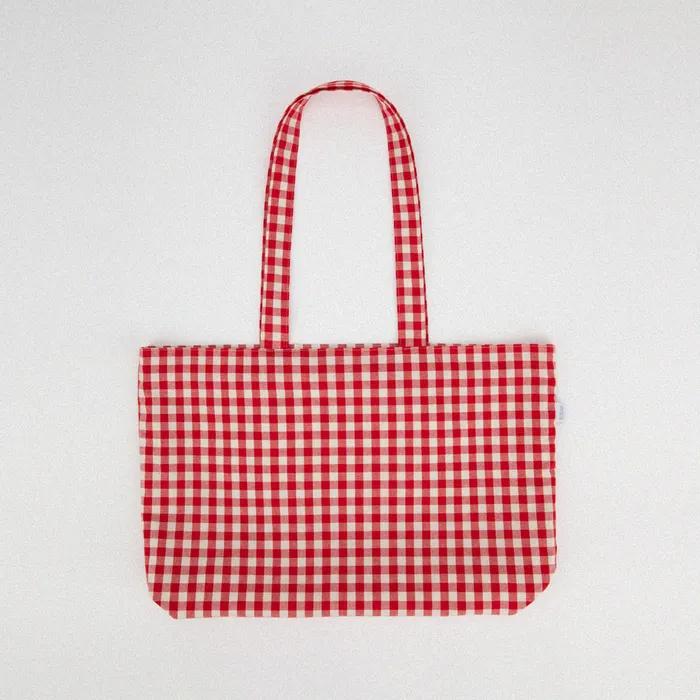 Daily Gingham Check Eco Bag [red]