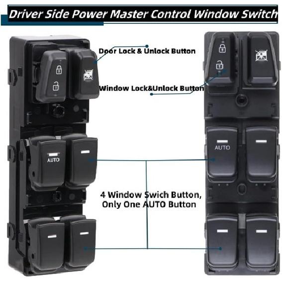 Master Power Window Switch Front Left Side 16 P Fits Hyundai Sonata 2011-2015