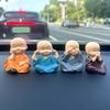 Four Not Small Monk Resin Vehicle Decorative Piece Automotive Ornament Table Decoration Decorative Item