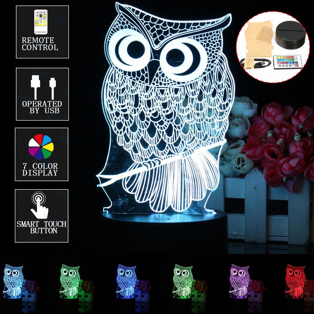 Animals Acrylic 3D Acrylic LED 7 Colour Night Light Touch Table Desk Lamp Gift Animals Acrylic 3D Acrylic LED 7 Colour Night Light Touch Table Desk Lamp Gift