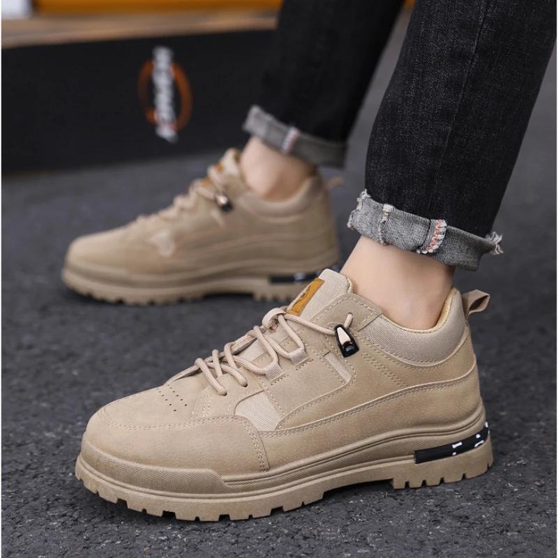 Men's Shoes 2025 New Autumn and Winter Casual Sports Shoes Fashionable Thick Soled Board Shoes Outdoor Anti Slip Workwear Shoes