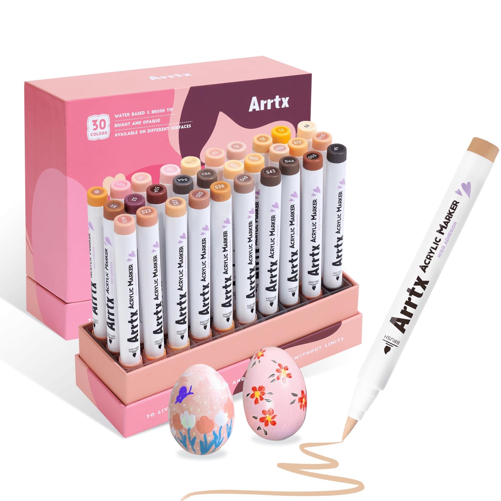 

Arrtx Акриловая краска Кожа Реалистичная кожа Кисть для иллюстраций и Подходит для профессионалов и начинающих Маркеры, Тона, Набор из 30 цветов, Тона,