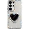A37 Love Mirror Holder Suitable for Samsung S26Ultra Mobile Phone Case Flash Diamond S25 Flash Powder A56 Jacket