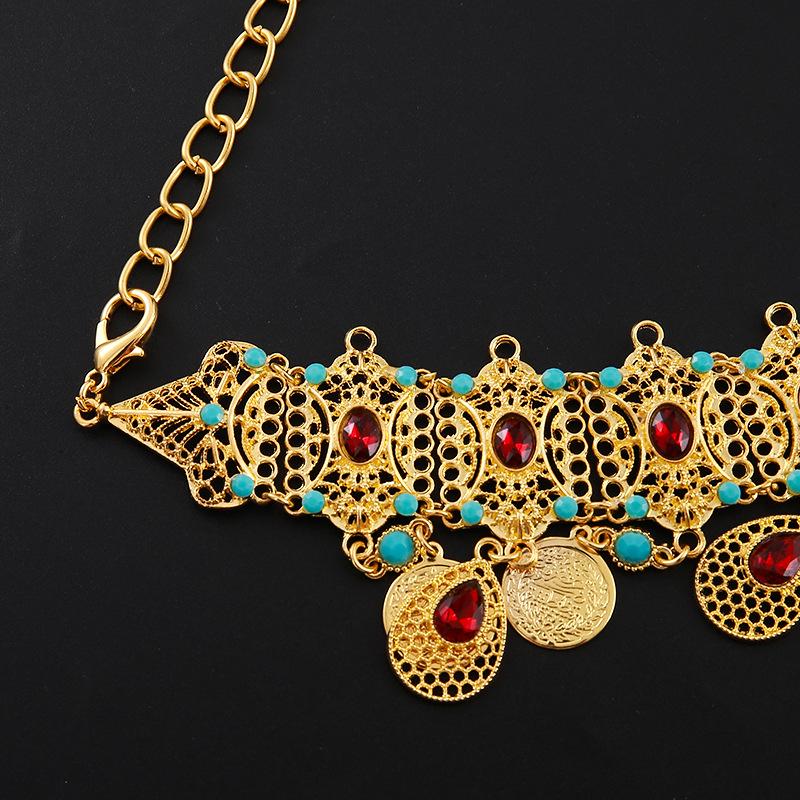 Elegant Gold Alloy Waist Chain with Rhinestone Tassels for Women