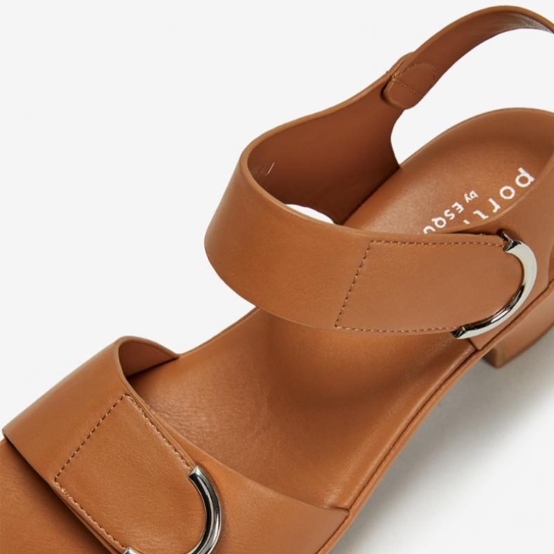 Portfolio Portfolio By ESquire Women S Platform Heel Velcro SandalS Camel